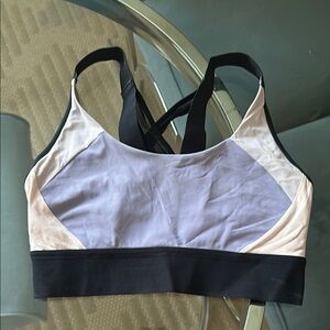 Lululemon Athletica Blue and White Sports Bra for Intense Workouts